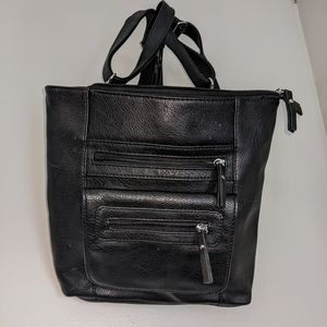 Black backpack with multiple pockets